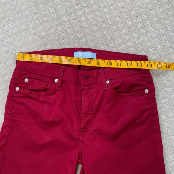 7 For all Mankind (b)air Skinny Jeans in Oxblood - Picture 7 of 8